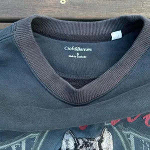 Navy blue Vintage 90s Timber Wolf Country Embroidered Croft & Barrow Sweatshirt thumbnail 4