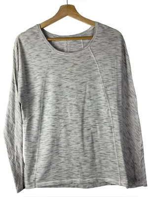 Lululemon Set To Sweat Tiger Space Dye Hail White Long Sleeve Athletic Top 6 thumbnail 3