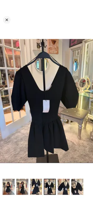 Zara Black Mini Fit-and-Flare Dress thumbnail 4