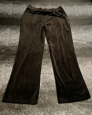 Womens XL 15/17 No Boundaries Black Velour Wide Leg Pants thumbnail 2