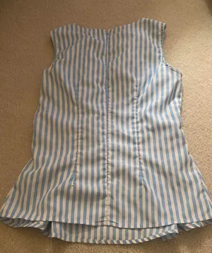 Blue & White Striped Top Multiple Size XS thumbnail 3