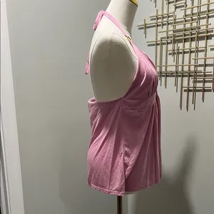 Moda International Pink Halter Top Size L thumbnail 3