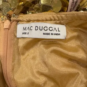 NWT Mac Duggal 6077 Gold Thin Strap Cut Out Gown With Ombre Sequins Size 8 thumbnail 11