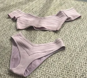 ASOS Swim Purple Bandage Two Piece‎ Swim Set Size 6 thumbnail 1