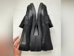 Anne Klein Emmylou Leather Loafer Chunky Sz 8.5 Classic Office Goth thumbnail 10