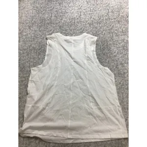 DSG Womens Sleeveless Muscle Tank Top White Crew‎ Neck Activewear Large NWOT thumbnail 3
