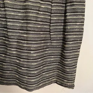 Mossimo Women's Size 12 A-Line Tweed Skirt Black Lime Green Metallic Lined Zip thumbnail 5