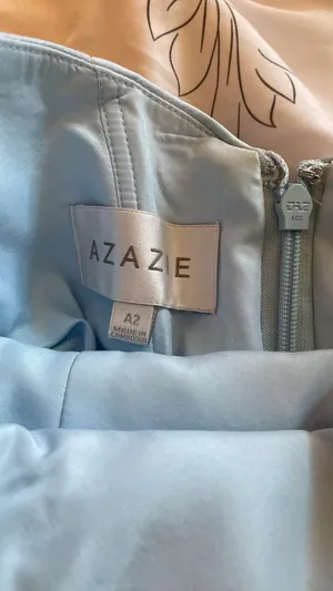 Azazie Amazing Sky Blue Satin Maxi Dress thumbnail 4