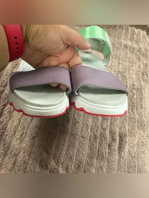 Sorel Kinetic Women’s Colorblock Sandal in Lime Green and Lavender SZ:8.5 thumbnail 3