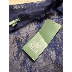 Wild Fable Long Sleeve Mock Turtleneck Lace Shirt Blue Women's XXS thumbnail 3