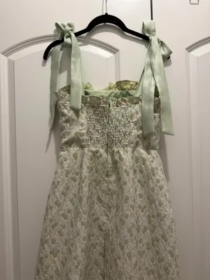 Green floral midi dress size small thumbnail 6