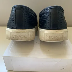 Vince size 6 Blair black perforated leather slip on loafer shoes thumbnail 4