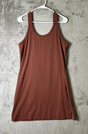 Lululemon Classic-Fit Cotton Blend Scoop Dress Ancient Copper Size 10 Sleeveless thumbnail 1
