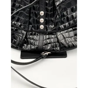 Brighton Black Croc Embossed Patent Leather Small Crossbody‎ Bag Designer Purse thumbnail 2