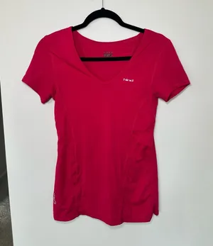 Hind Women's Athletic V-Neck Short Sleeve Tee Pink XS thumbnail 1