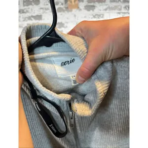 Aerie | women ribbed cropped full zip sweat shirt thumbnail 2