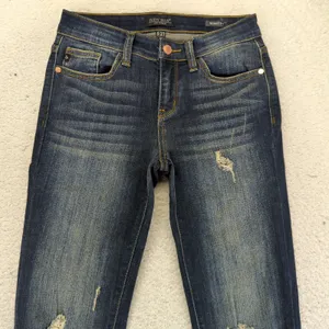 JUDY BLUE Skinny Fit Jeans Distressed Ripped‎ Blue Denim Womens Size 5 27 thumbnail 3