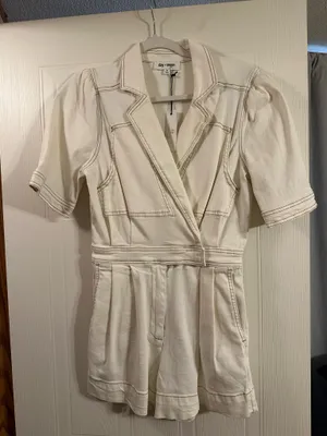 Boutique Day + Moon White Denim Romper thumbnail 1