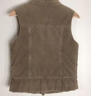 Vintage corduroy puffer zip and button up pullover fall winter vest size small thumbnail 9