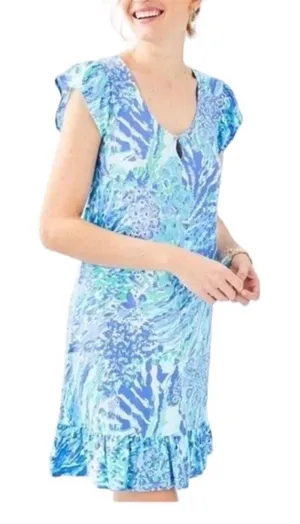 Lilly Pulitzer Rejina shift dress blue haven Hey Hey Soleil size medium thumbnail 1