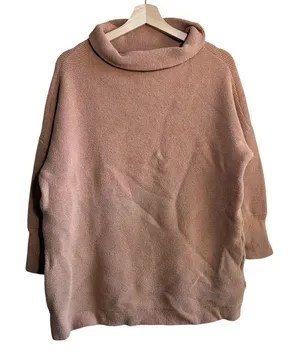 Free People Ottoman Slouchy Tunic Sweater Small Peach Womens Ribbed Knit thumbnail 1
