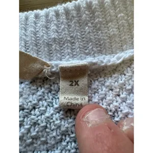 Soft Surroundings Marin Sweater Waffle-Knit Green Fern 100% Cotton Size 2X‎ thumbnail 4