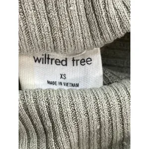 Aritzia Wilfred Free Women's Green Ribbed Long Sleeve Slim Crop Sweater Top XS thumbnail 5