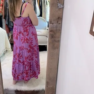 Old navy floral smocked maxi dress spaghetti straps size medium thumbnail 5