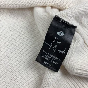 NIC+ZOE Sweater Womens M White Collared Pullover Puff Sleeve Tight-Knit thumbnail 8