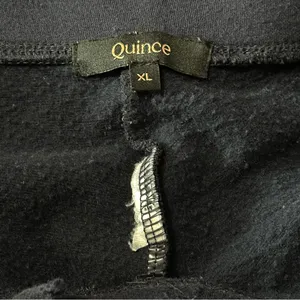 Quince Women’s Size XL Navy Blue SuperSoft Cropped Wide Leg Fleece Pants thumbnail 8