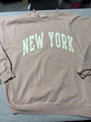 John Galt New York Graphic Oversized Sweatshirt Crewneck Large L Distressed thumbnail 1