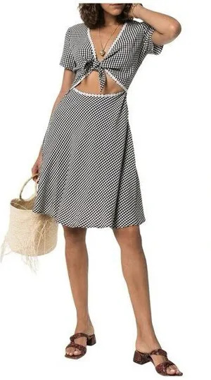 Solid and Striped Gingham Cutout‎ Dress Size xs thumbnail 1