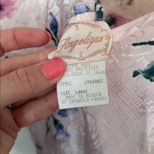 Vintage Angelique Delicate Pink Floral Lace-Trim Slip Dress thumbnail 4
