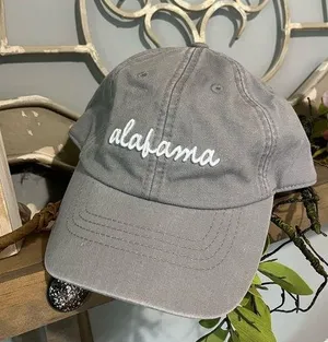State of Mine Alabama Hat Light Gray Baseball Cap Adjustable Womens One Size thumbnail 1