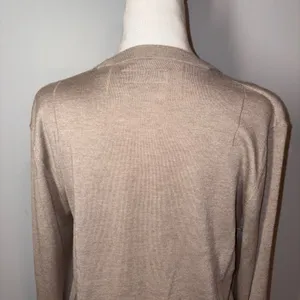 ALL‎ SAINTS Taupe Crew Neck Long Sleeve Sweater Lightweight thumbnail 3