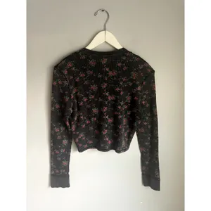 Alexander Wang Y2K Waffle Shirt Whimsigoth Rose Floral Punk Grunge Medium Black thumbnail 7