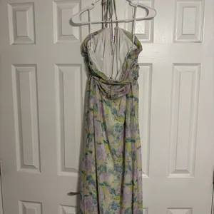 Lulu’s Effortlessly Abloom Green Multi Floral Ruched Halter Maxi Dress thumbnail 4
