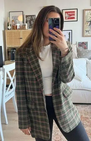 Aritzia plaid blazer thumbnail 1