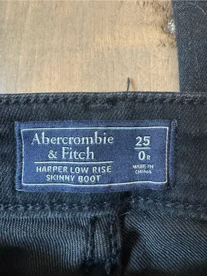 Abercrombie & Fitch Black Harper Low Rise Skinny Boot Jeans Women's Size 25 0 R thumbnail 2