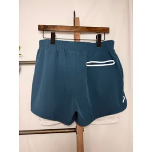 YoungLA 144 Womens 2-in-1 Training Shorts Teal White Mesh Liner Large thumbnail 3