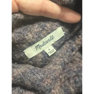 Madewell Pointelle Mockneck Pullover Sweater Brown Marled Wool MC031 Size S thumbnail 8