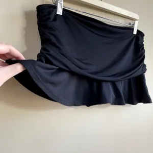 Lands' End black mini skirt swim women's size 12 casual built in swimsuit bottom thumbnail 2