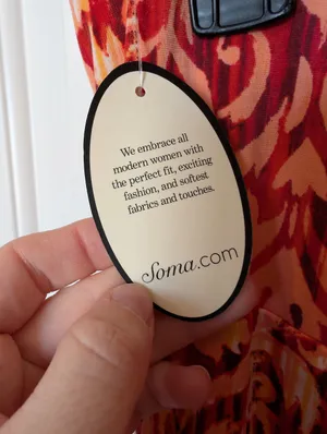 NWT Soma Dressed Up Vanessa Strapless Dress Large Red/Orange thumbnail 11