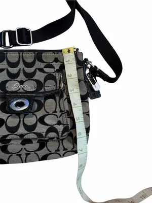 Coach Signature Black & Gray Crossbody Bag thumbnail 7