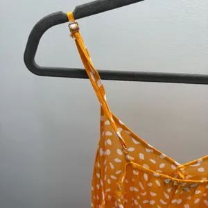 SHEIN Yellow Spotted Sleeveless Maxi Slip Dress with Adjustable Straps thumbnail 4