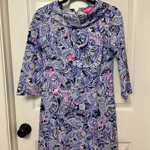 Lilly Pulitzer Saralyn Dress sweatshirt‎ material back zip size XXS thumbnail 3
