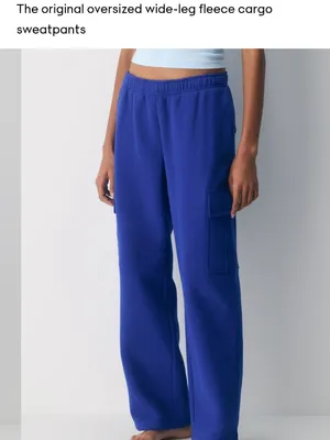Aritzia Wide-Leg Cargo Joggers in Cobalt Blue Xs thumbnail 2