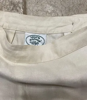Vintage 90s White Button Down Linen Skirt 🔥 thumbnail 5
