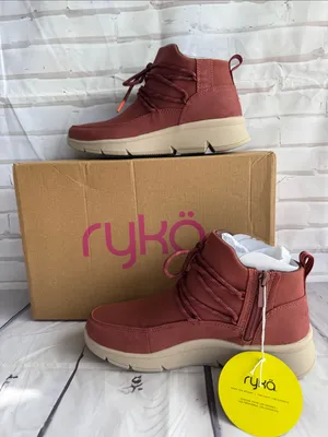 Ryka Women's Charisma Red Ochre Lace-Up Platform Ankle Boots thumbnail 1