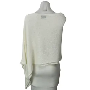 Princess Polly Rouse White Off The Shoulder Knit Flowy Poncho Wrap Cover Up S/M thumbnail 3